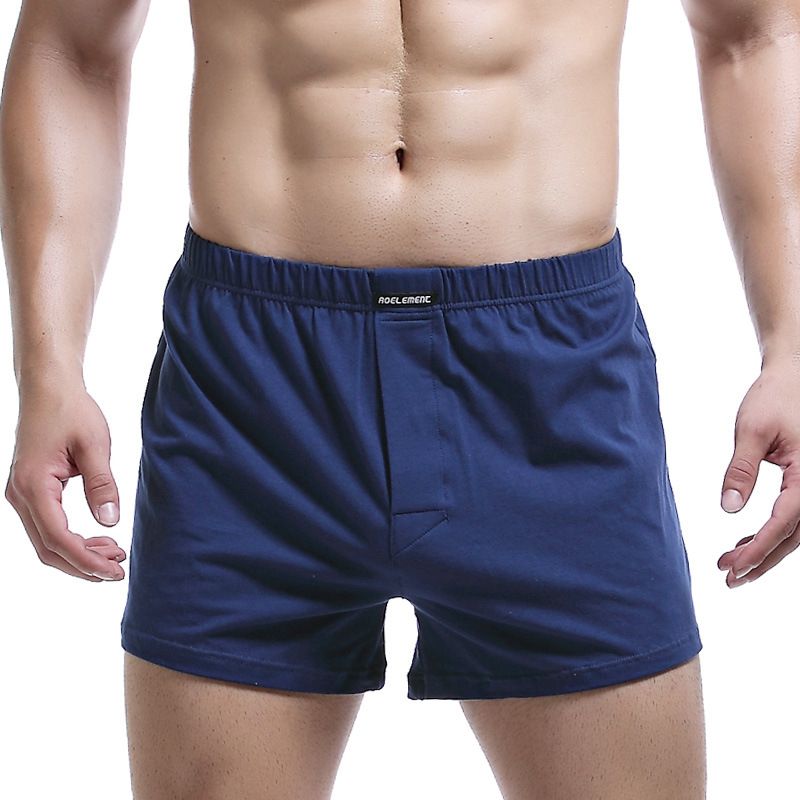 Men's cotton boxer shorts elastic waistband button men's boxer shorts home comfort shorts Men's underpants Men's underpants boxer shorts Comfortable and breathable cotton underpants Sexy underpants