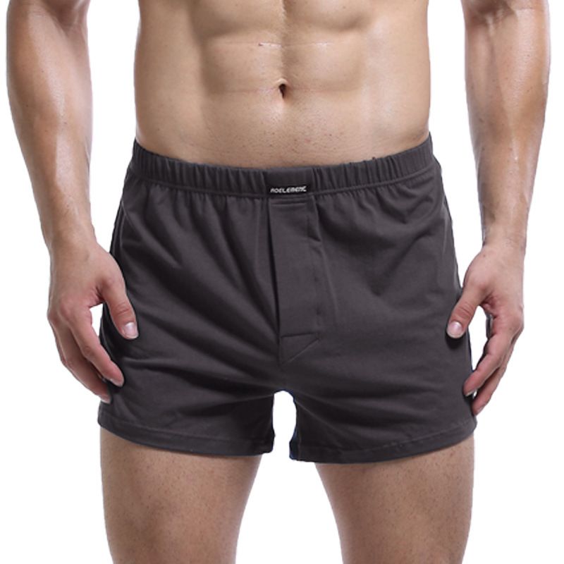 Men's cotton boxer shorts elastic waistband button men's boxer shorts home comfort shorts Men's underpants Men's underpants boxer shorts Comfortable and breathable cotton underpants Sexy underpants