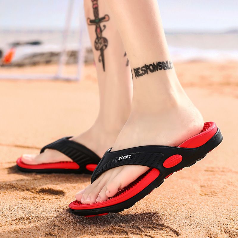 Massage Flip Flops for Men Summer Breathable Beach Shoes Sandals Men Luxury Flip Flops Breathable Men's Slippers