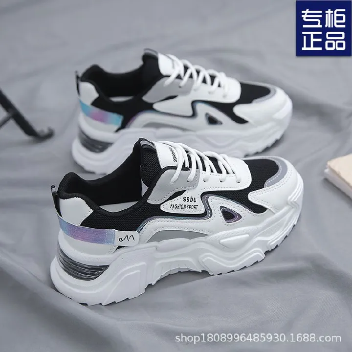 2025 Sneakers Women Platform Flat Shoes Woman Shoes Green Casual Trainers Ladies Chunky Sneakers Women Shoes Fashion Woman Casual Sneakers Women Flats Mesh Breathable Running Walking