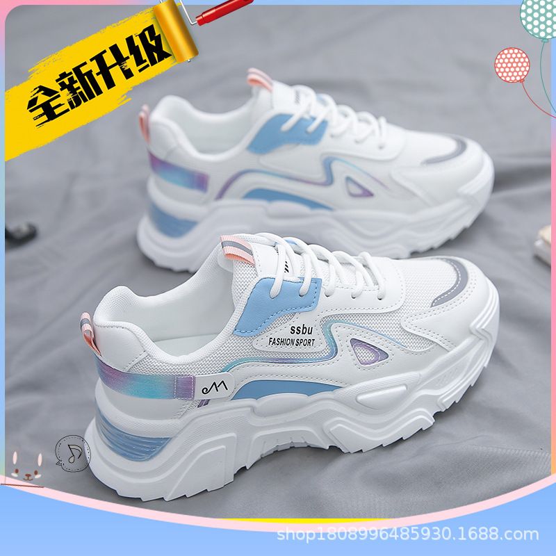 2025 Sneakers Women Platform Flat Shoes Woman Shoes Green Casual Trainers Ladies Chunky Sneakers Women Shoes Fashion Woman Casual Sneakers Women Flats Mesh Breathable Running Walking