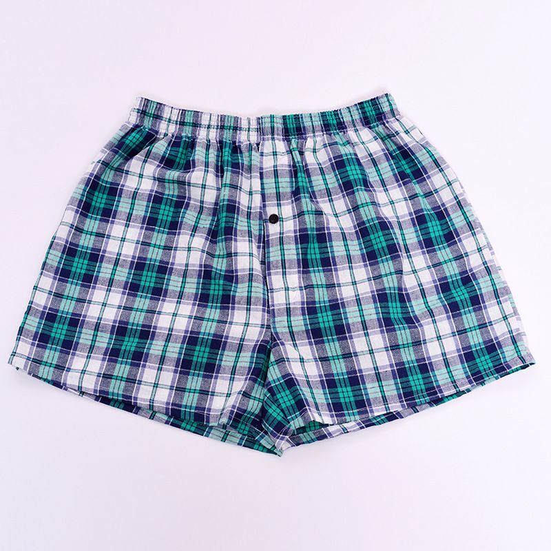 2PCS M-3XL Mens Cotton Underwear Boxer Shorts Casual Plaid Elastic Waistband Button Mens Boxer Underwear Comfortable Shorts for Home Large Size Shorts Cotton Mens Aro Pants Pajama Sleeping Arrow Pant