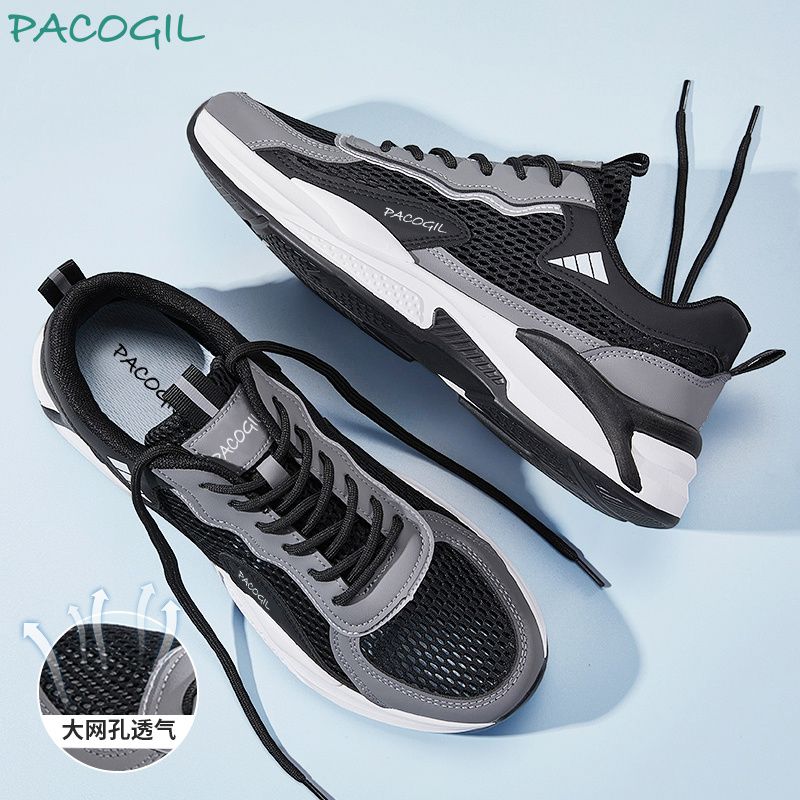 Men Casual Sport Shoes Breathable Lightweight Sneakers Outdoor Mesh Black Running Sneakers for Man Outdoor Light Comfortable Mesh Shoes Slip on Walking Shoes casual shoes