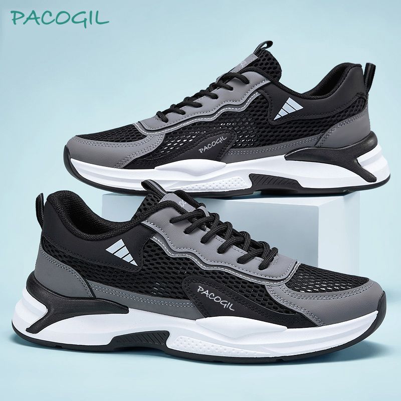 Men Casual Sport Shoes Breathable Lightweight Sneakers Outdoor Mesh Black Running Sneakers for Man Outdoor Light Comfortable Mesh Shoes Slip on Walking Shoes casual shoes