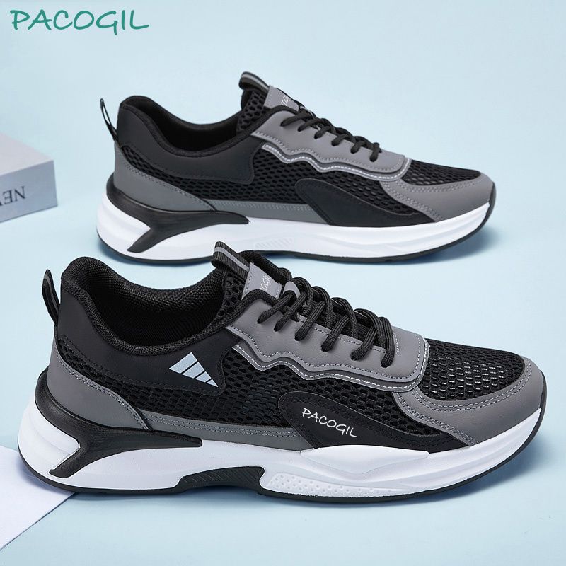 Men Casual Sport Shoes Breathable Lightweight Sneakers Outdoor Mesh Black Running Sneakers for Man Outdoor Light Comfortable Mesh Shoes Slip on Walking Shoes casual shoes