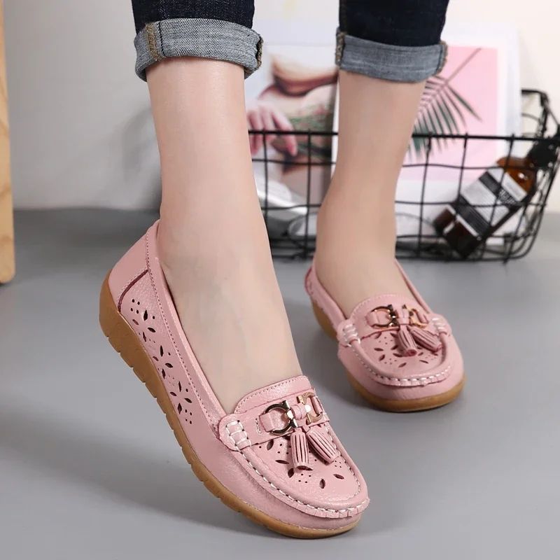 Genuine Leather Flats Shoes Women Loafers Trend Vintage Suede Loafers Women's Casual British Style Flat Single Shoes Dress High Heeled Shoes Elegant Low Heeled Women's Shoes Formal Fashion Light Cut