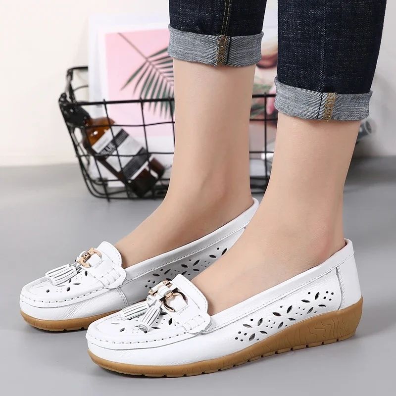 Genuine Leather Flats Shoes Women Loafers Trend Vintage Suede Loafers Women's Casual British Style Flat Single Shoes Dress High Heeled Shoes Elegant Low Heeled Women's Shoes Formal Fashion Light Cut