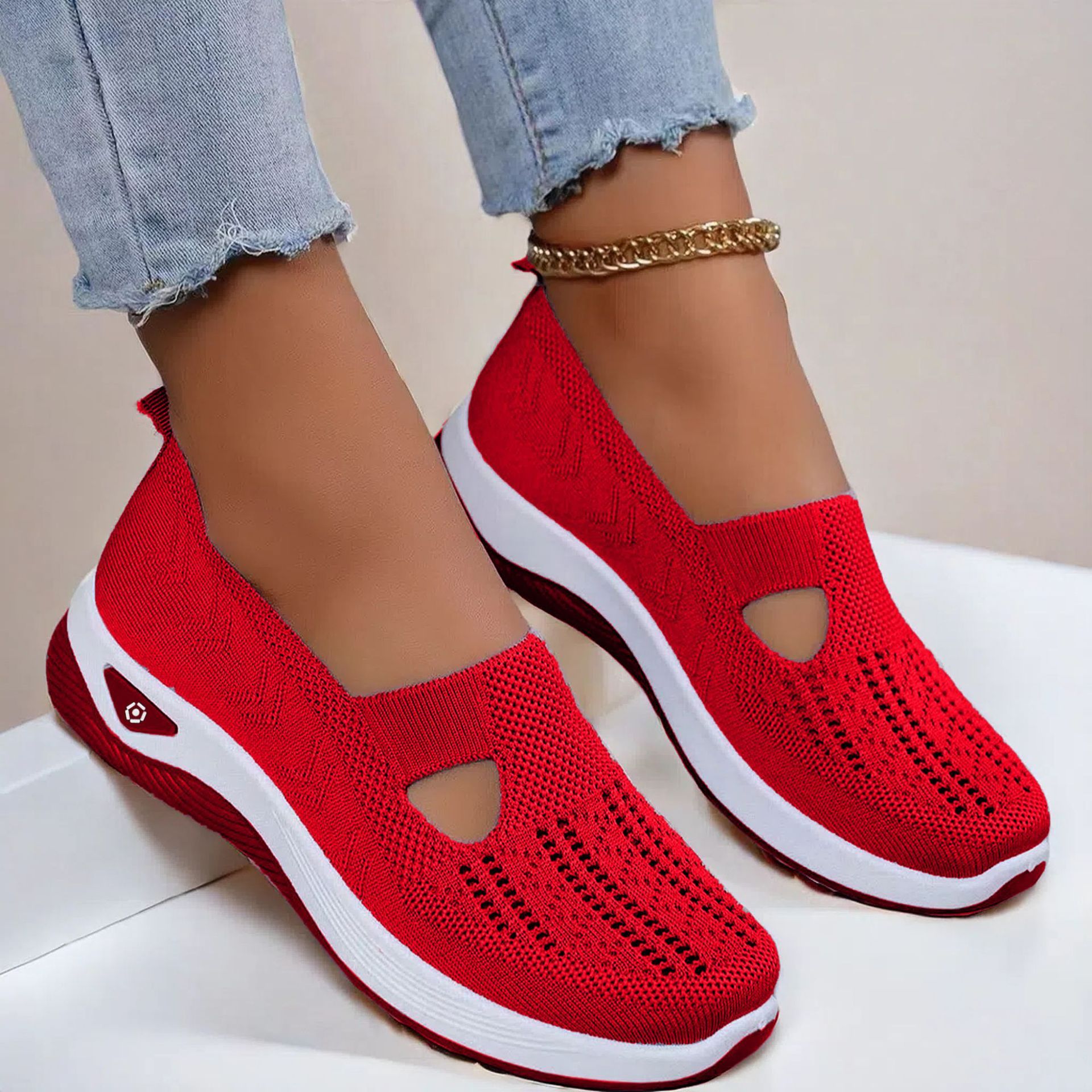 New women's sports shoes, fashionable, breathable, lightweight, non-slip, wear-resistant, casual sports shoes, flat shoes Barefoot Walking Shoes for Women Mesh Breathable Comfortable Orthopedic Shoes