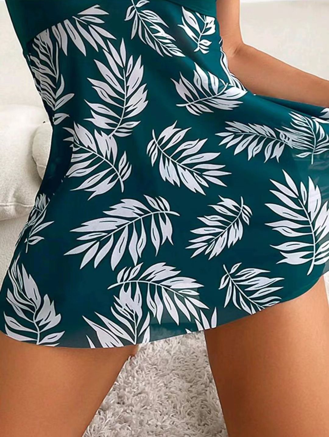 2025 Short Dress Tankini With Shorts Swimsuit Women Swimwear Female Padded Printed Bathing Swim Suit Swimming Beachwear Summer Short Dress Tankini With Shorts Swimsuit Women Swimwear Female Padded Pri