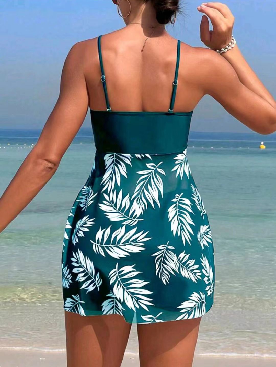 2025 Short Dress Tankini With Shorts Swimsuit Women Swimwear Female Padded Printed Bathing Swim Suit Swimming Beachwear Summer Short Dress Tankini With Shorts Swimsuit Women Swimwear Female Padded Pri
