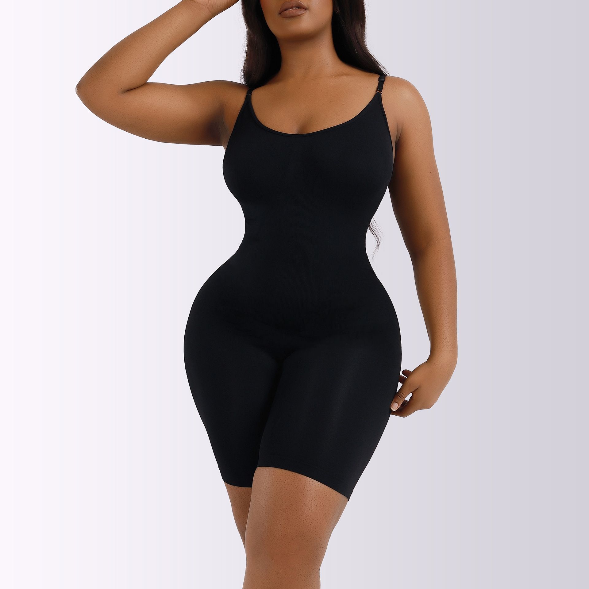 Solid Seamless Shaping Shapewear Bodysuit, Tummy Control Butt Lifting Slimmer Body Shaper Comfort Seamless Bodysuit Plus Size Tummy Control Shapewear Flat Belly Slimming Underwear Full Body Shaper
