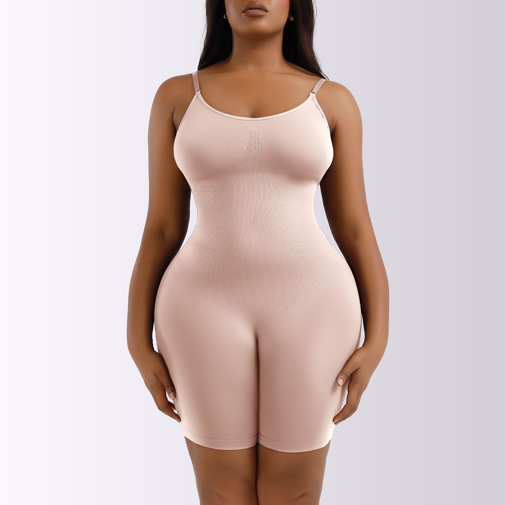 Solid Seamless Shaping Shapewear Bodysuit, Tummy Control Butt Lifting Slimmer Body Shaper Comfort Seamless Bodysuit Plus Size Tummy Control Shapewear Flat Belly Slimming Underwear Full Body Shaper