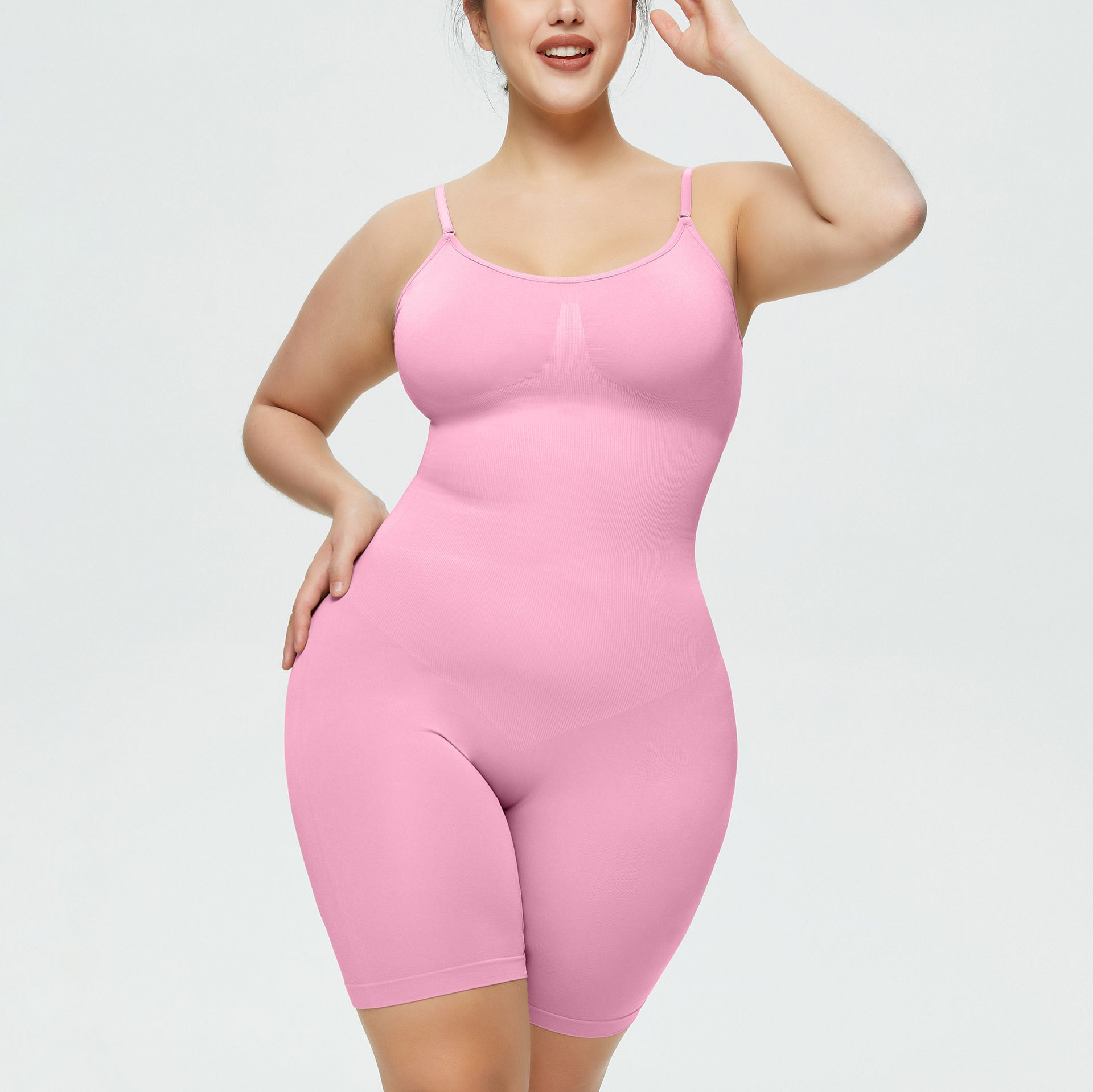Solid Seamless Shaping Shapewear Bodysuit, Tummy Control Butt Lifting Slimmer Body Shaper Comfort Seamless Bodysuit Plus Size Tummy Control Shapewear Flat Belly Slimming Underwear Full Body Shaper