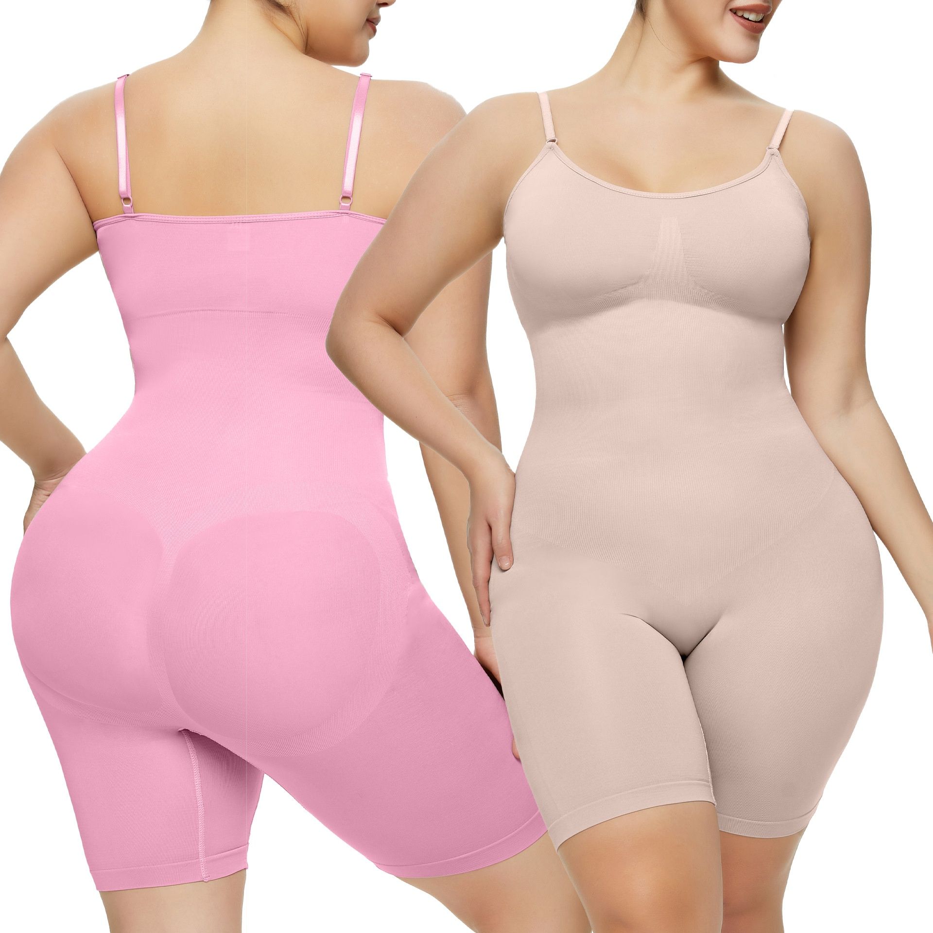 Solid Seamless Shaping Shapewear Bodysuit, Tummy Control Butt Lifting Slimmer Body Shaper Comfort Seamless Bodysuit Plus Size Tummy Control Shapewear Flat Belly Slimming Underwear Full Body Shaper