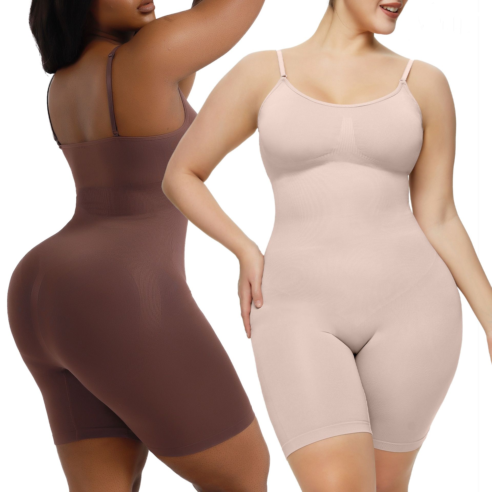 Solid Seamless Shaping Shapewear Bodysuit, Tummy Control Butt Lifting Slimmer Body Shaper Comfort Seamless Bodysuit Plus Size Tummy Control Shapewear Flat Belly Slimming Underwear Full Body Shaper