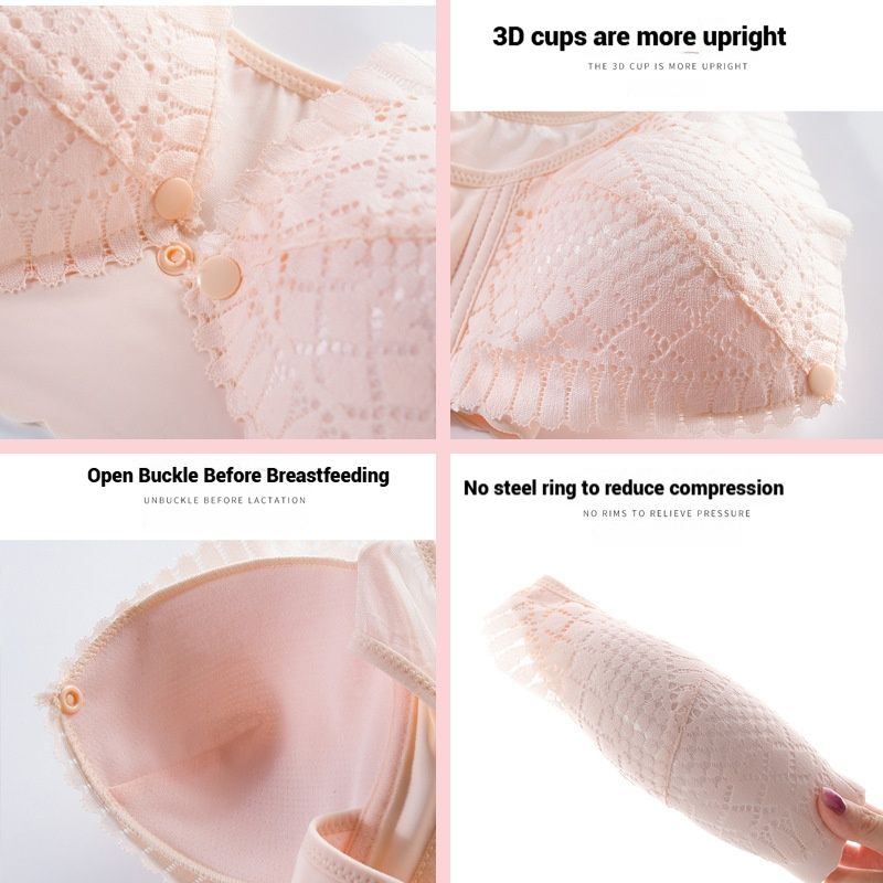Front Button Maternity Nursing Bra Adjustable Gathered Underwear Comfortable Breastfeeding Bra for Feeding Pregnant Women Clothes