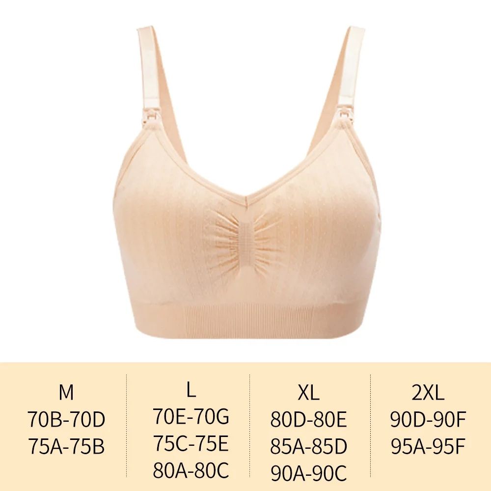 2PCS High Quality Single Handed Front Buckle Nursing Bra Breathable Women Breastfeeding Underwear Seamless Maternity Bra Push Up Front Open Nursing Bra Maternity Jelly Gel Laser Cutting Seamless