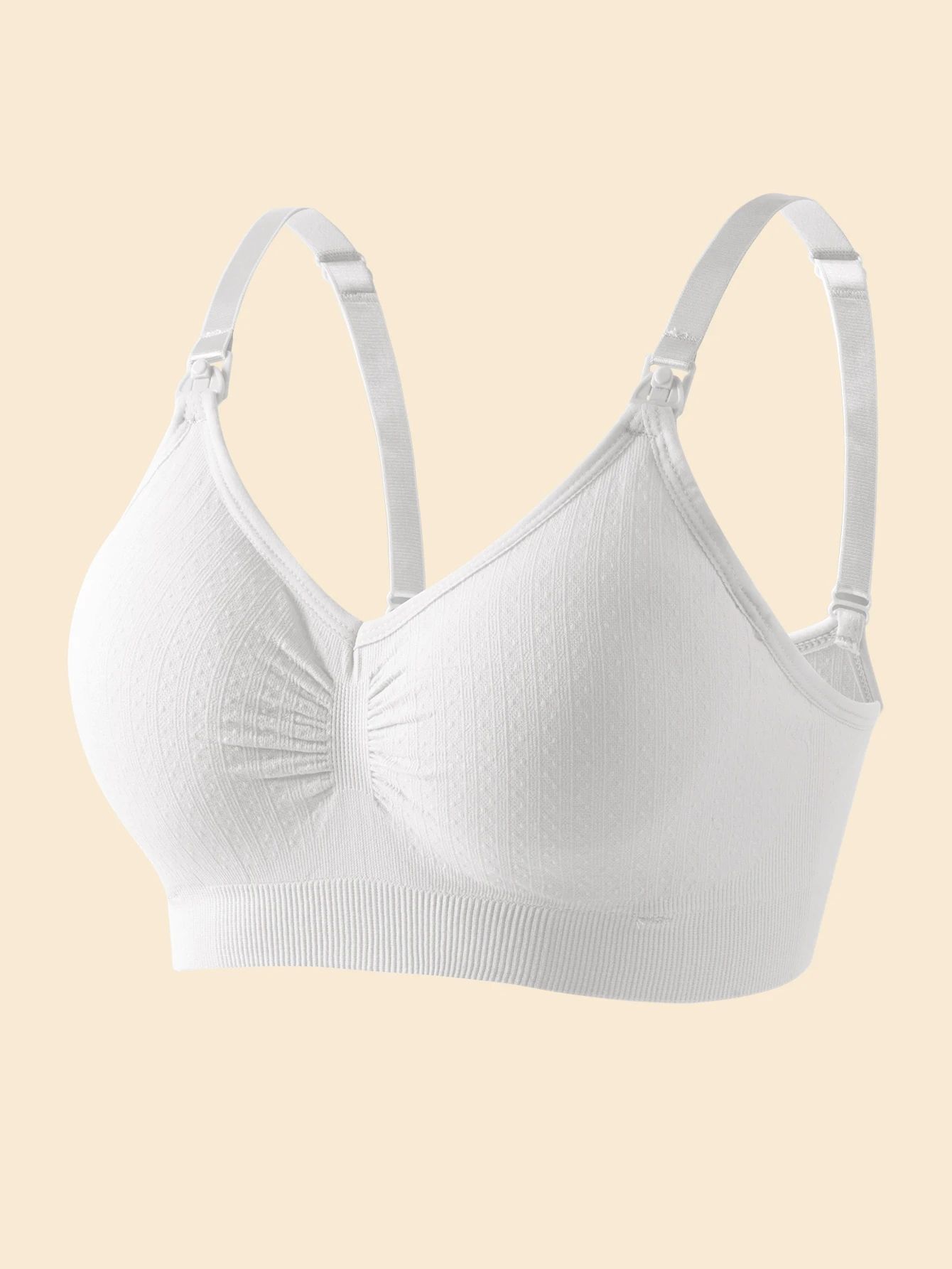2PCS High Quality Single Handed Front Buckle Nursing Bra Breathable Women Breastfeeding Underwear Seamless Maternity Bra Push Up Front Open Nursing Bra Maternity Jelly Gel Laser Cutting Seamless