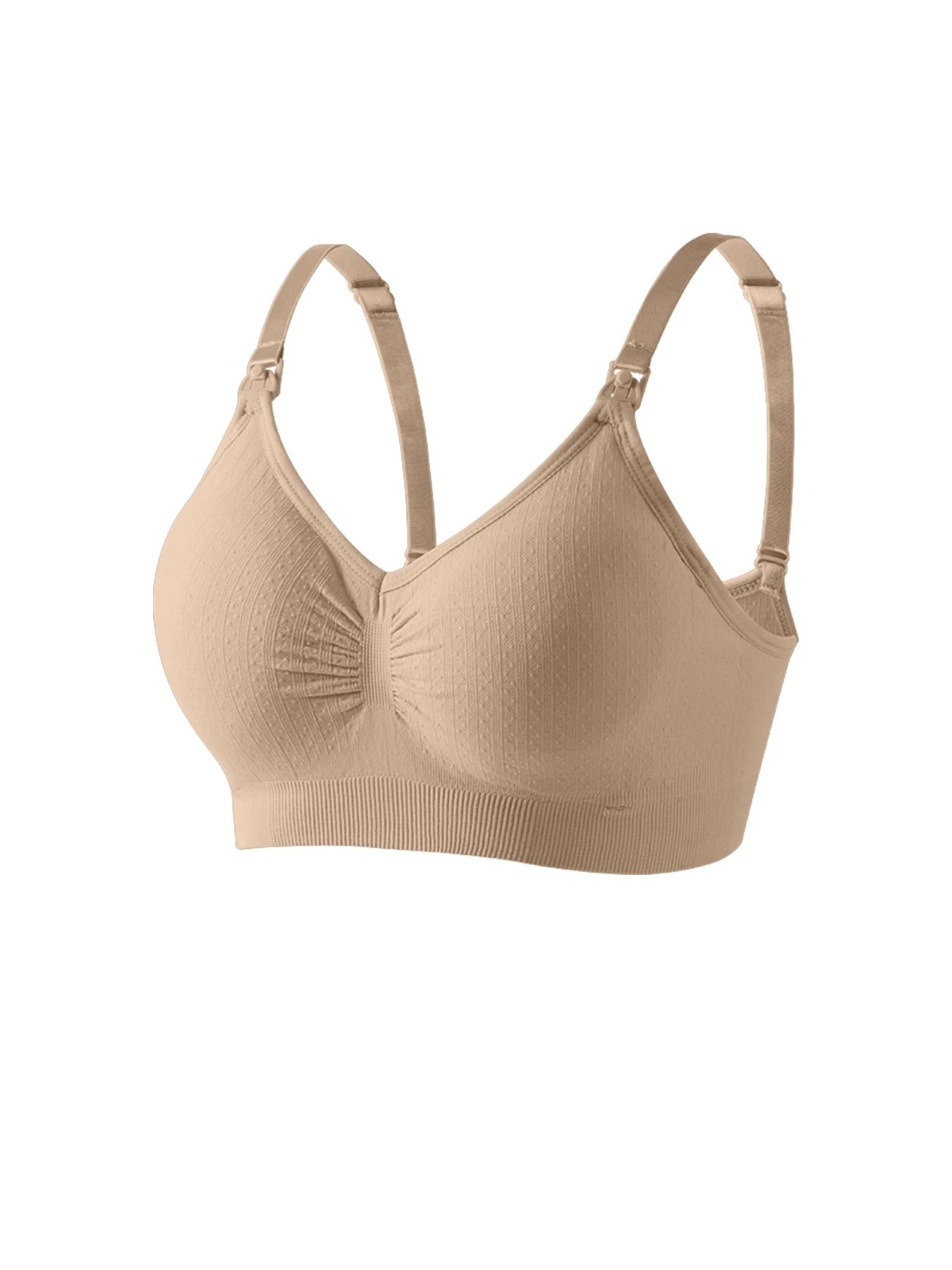 2PCS High Quality Single Handed Front Buckle Nursing Bra Breathable Women Breastfeeding Underwear Seamless Maternity Bra Push Up Front Open Nursing Bra Maternity Jelly Gel Laser Cutting Seamless