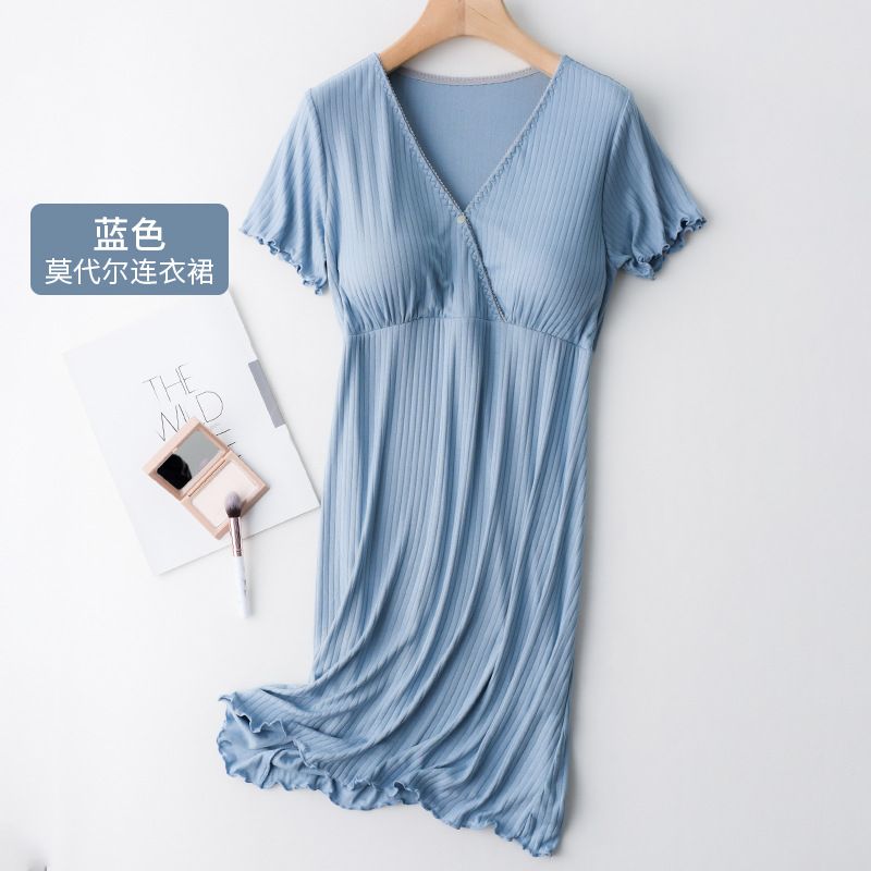 Modal Maternity Clothes Breastfeeding Nightgowns Nursing Sleepwear Hospital Loose Fitting Breast Feeding Pajamas Pregnancy Dress