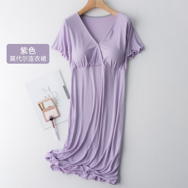 Modal Maternity Clothes Breastfeeding Nightgowns Nursing Sleepwear Hospital Loose Fitting Breast Feeding Pajamas Pregnancy Dress