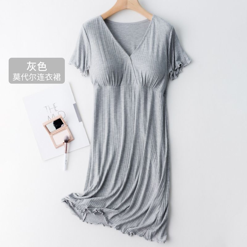 Modal Maternity Clothes Breastfeeding Nightgowns Nursing Sleepwear Hospital Loose Fitting Breast Feeding Pajamas Pregnancy Dress