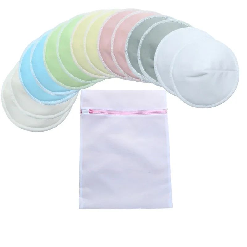 8PCS High Quality Reusable Nursing Pads Pregnant Women Skin Friendly Postpartum Washable Breast Pads Breastfeeding Accessory Reusable Nursing Breast Pads Washable Soft Absorbent Baby Breastfeeding