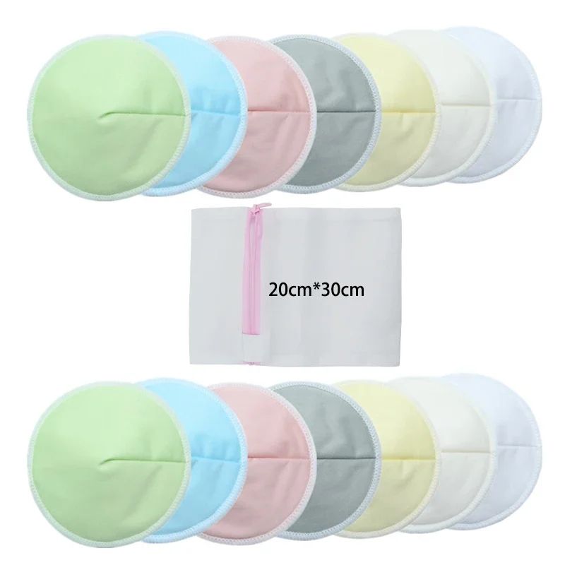 8PCS High Quality Reusable Nursing Pads Pregnant Women Skin Friendly Postpartum Washable Breast Pads Breastfeeding Accessory Reusable Nursing Breast Pads Washable Soft Absorbent Baby Breastfeeding