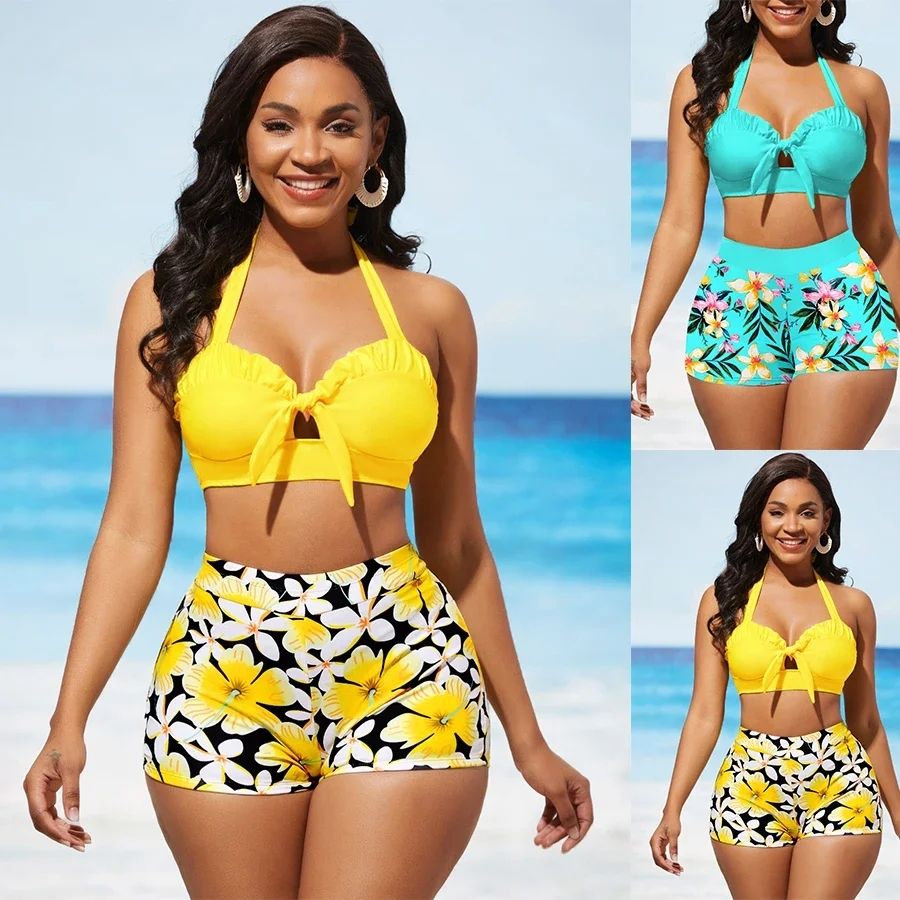 Sexy Print Strapped Swimwear Women Push UP One Piece Swimsuit Monokini Backless Hollow Summer Bathing Suit
Floral Printed Swimsuit Casual Beachwear Holiday S-5XL