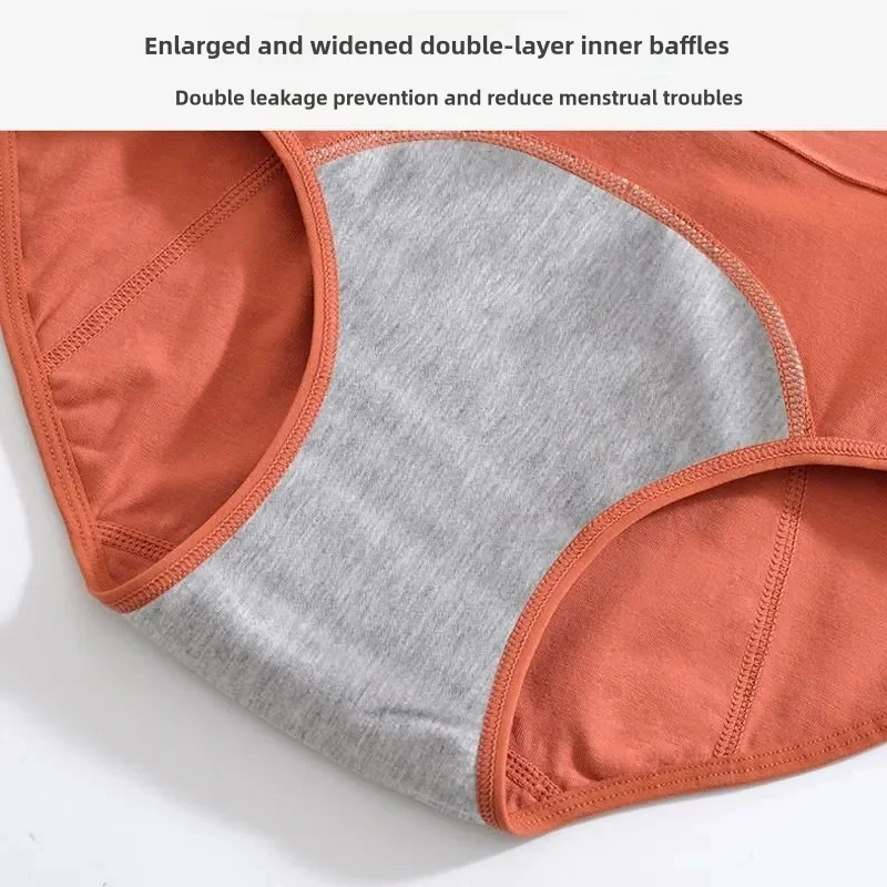 3PCS Panties for Menstruation Cotton Menstrual Panties High Waist Period Underwear Culotte Menstruelle Leak Proof Menstruales Women's Menstrual Panties Physiological Pants Leak Proof Underwear