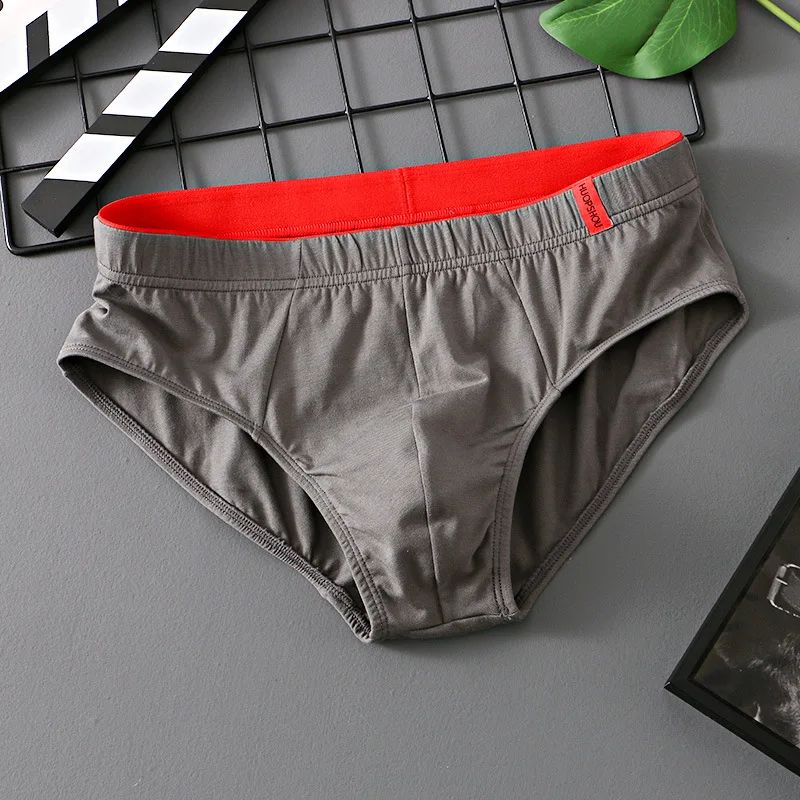 3PCS Solid Cotton Briefs Men's Convex Pouch Panties Youth Fasion Lingerie Low Rise Breathable Men's Comfortable Underwear Solid Color Men's Briefs Sexy Shorts Men's Panties Breathable