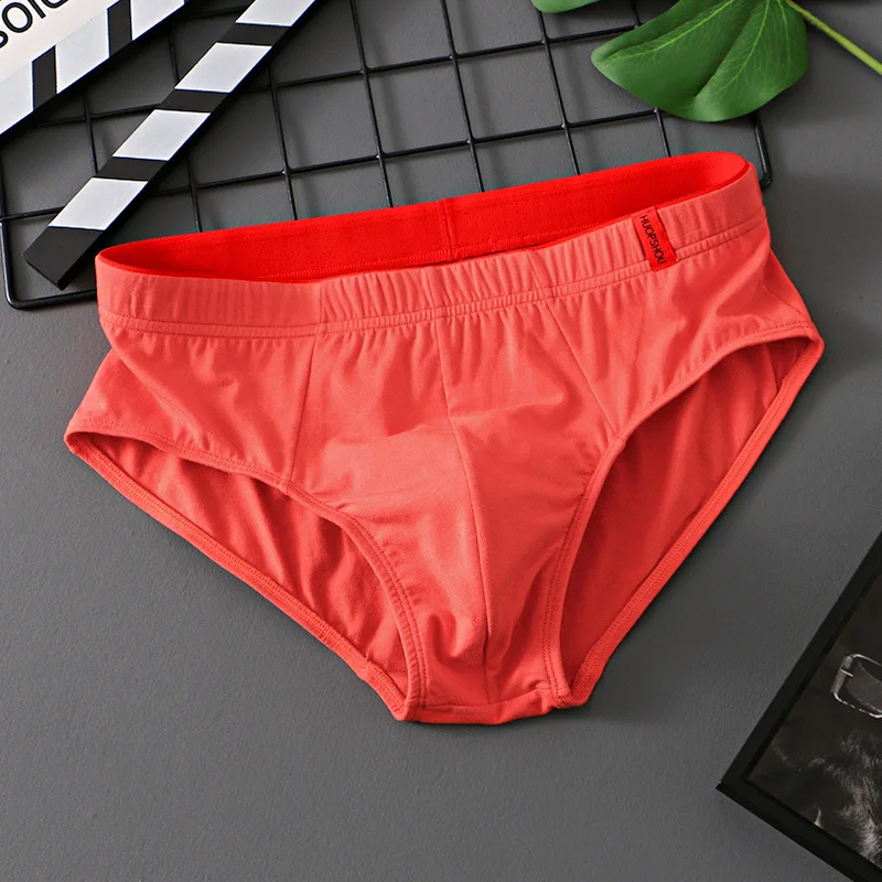3PCS Solid Cotton Briefs Men's Convex Pouch Panties Youth Fasion Lingerie Low Rise Breathable Men's Comfortable Underwear Solid Color Men's Briefs Sexy Shorts Men's Panties Breathable