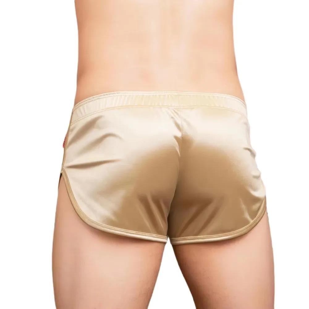 2PC Men's underwear Arrowhead Boxer plus size sports underwear silky pajamas home pants men's shorts Underwear Boxers Men's Boxer Trunks Smooth Satin Pajamas Shorts Side Split Lounge Boxershorts