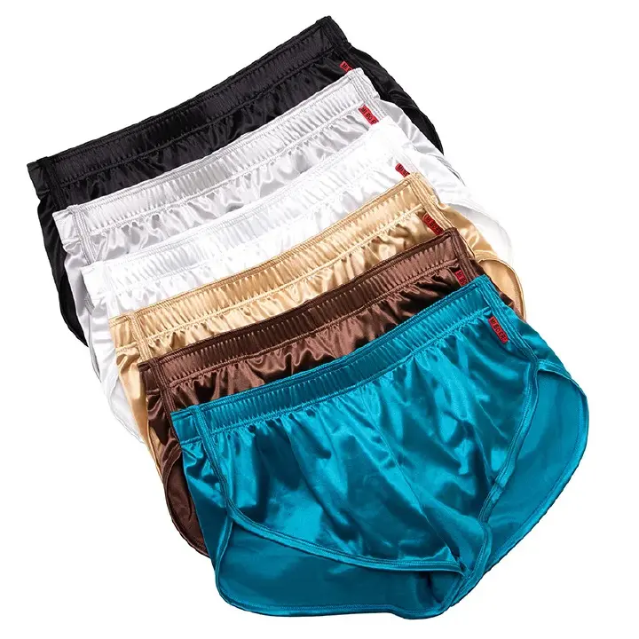 2PC Men's underwear Arrowhead Boxer plus size sports underwear silky pajamas home pants men's shorts Underwear Boxers Men's Boxer Trunks Smooth Satin Pajamas Shorts Side Split Lounge Boxershorts