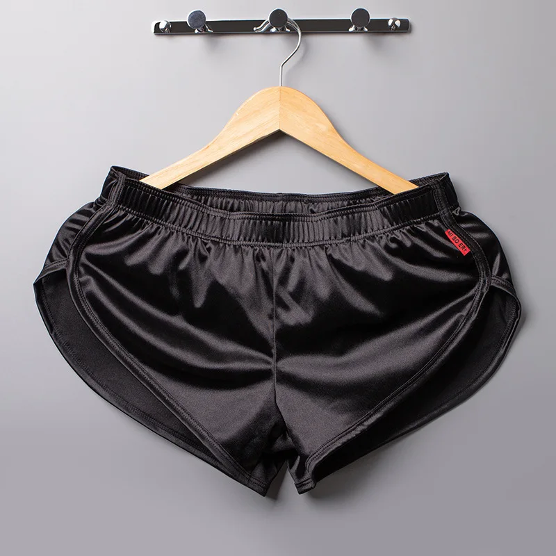 2PC Men's underwear Arrowhead Boxer plus size sports underwear silky pajamas home pants men's shorts Underwear Boxers Men's Boxer Trunks Smooth Satin Pajamas Shorts Side Split Lounge Boxershorts