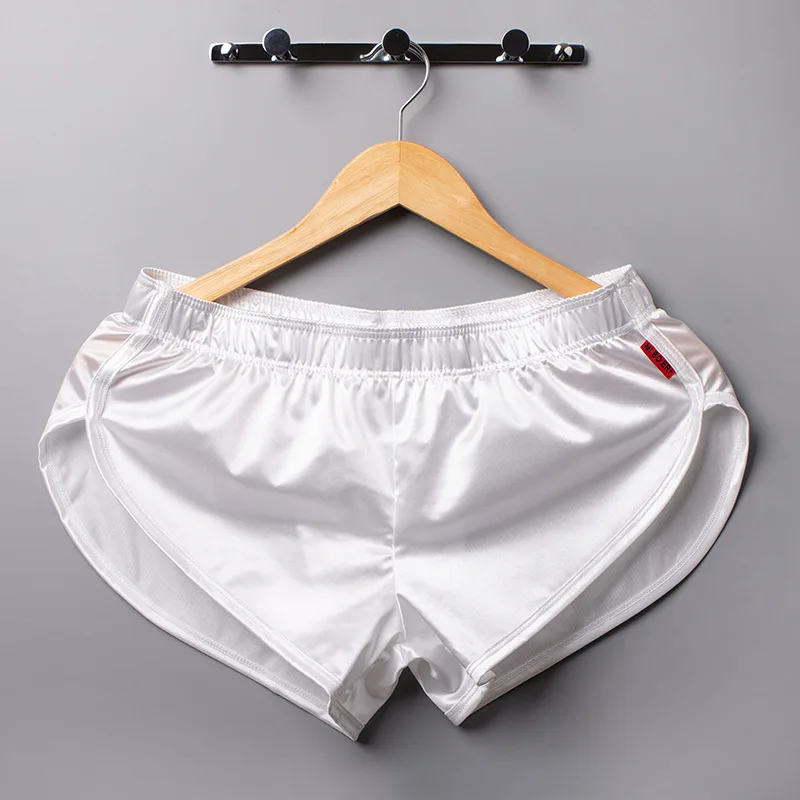 2PC Men's underwear Arrowhead Boxer plus size sports underwear silky pajamas home pants men's shorts Underwear Boxers Men's Boxer Trunks Smooth Satin Pajamas Shorts Side Split Lounge Boxershorts