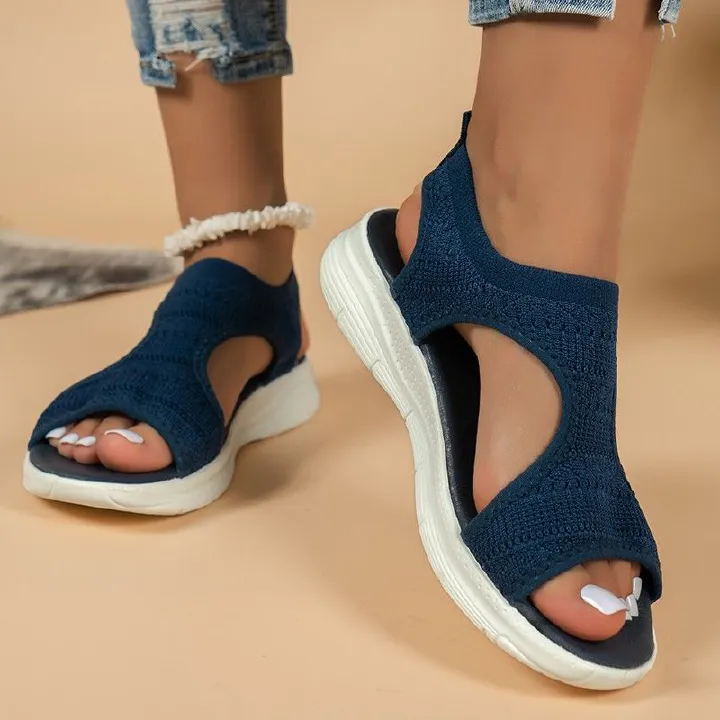 Women's Shoes Summer 2025 Comfort Casual Sport Sandals Women Beach Wedge Sandals Women Platform Sandals Roman Sandals Plus Size Women Summer Shoes New Mesh Fish Platform Sandals Women's Open Toe Wedge