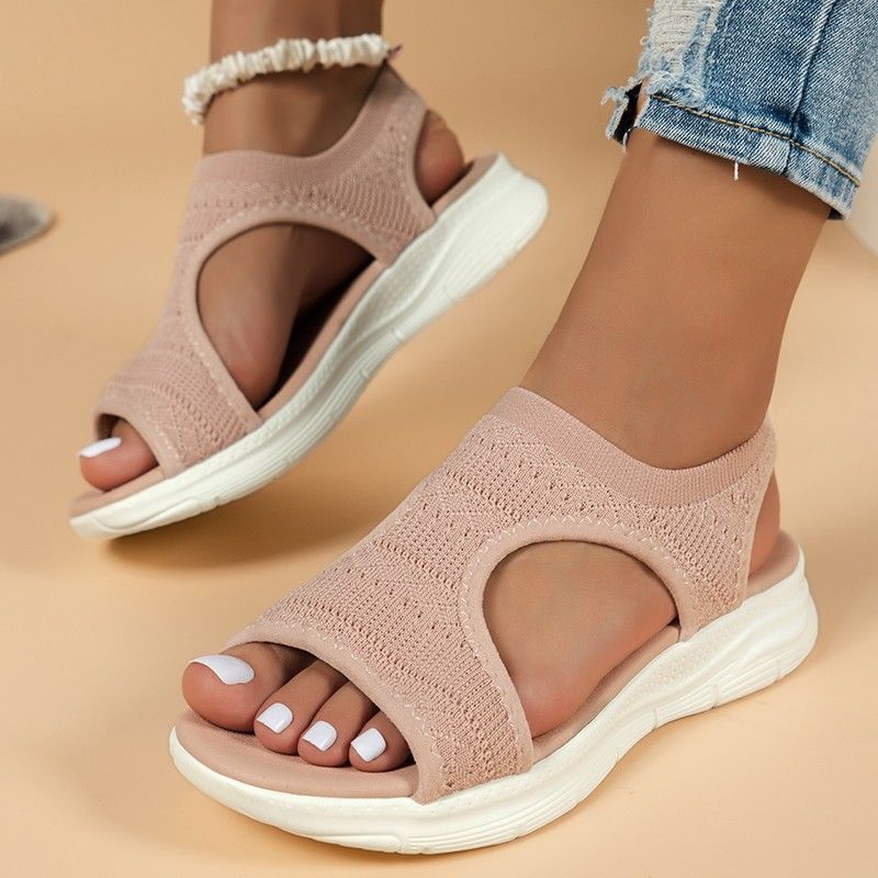Women's Shoes Summer 2025 Comfort Casual Sport Sandals Women Beach Wedge Sandals Women Platform Sandals Roman Sandals Plus Size Women Summer Shoes New Mesh Fish Platform Sandals Women's Open Toe Wedge