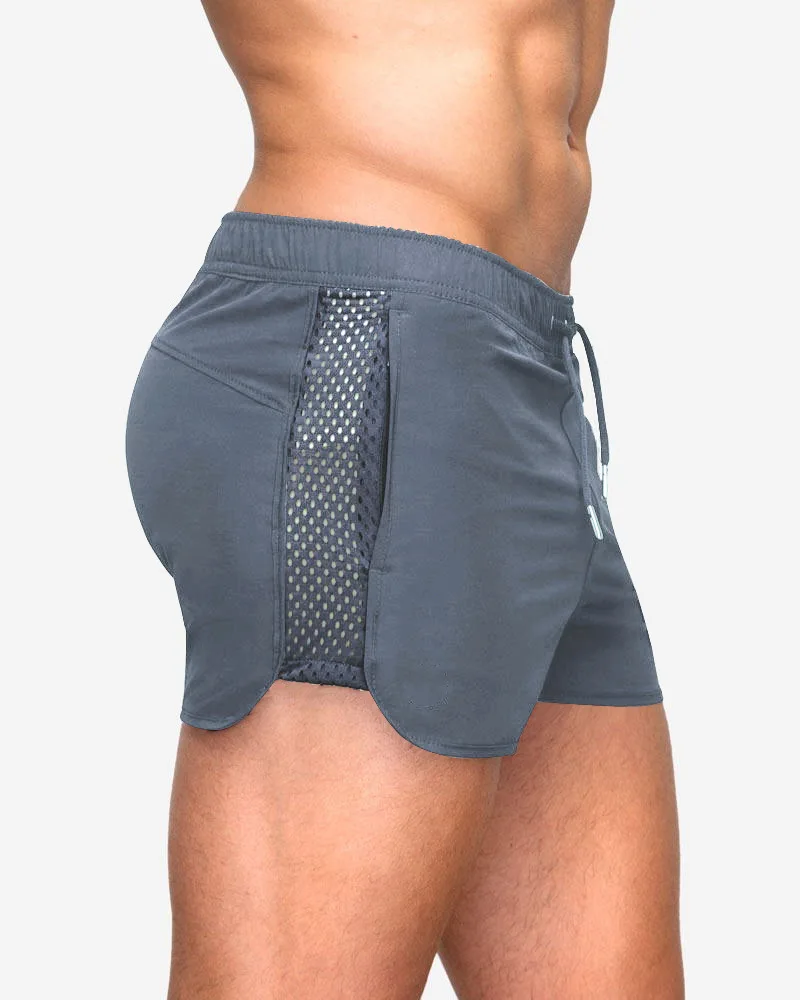 Fitness Running Shorts Men Quick Dry Mesh Training Sports Gym Shorts Sport Jogging Short Pants with Pockets Summer Shorts Men‘s Elastic mesh quick-drying fitness training sprint sports shorts