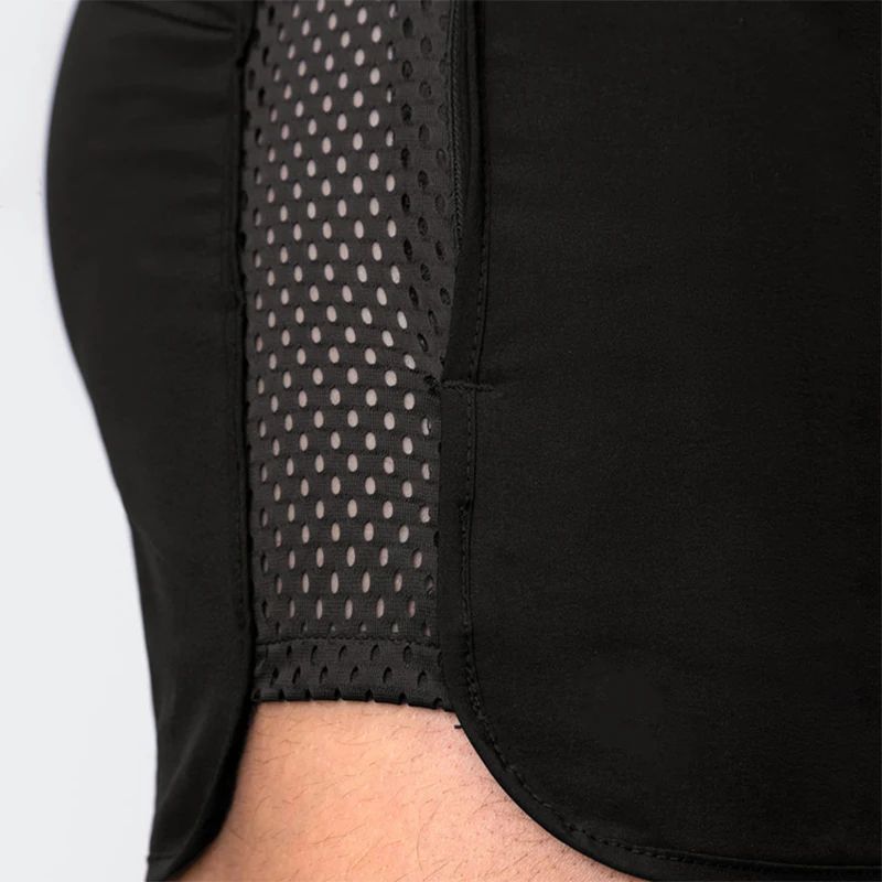 Fitness Running Shorts Men Quick Dry Mesh Training Sports Gym Shorts Sport Jogging Short Pants with Pockets Summer Shorts Men‘s Elastic mesh quick-drying fitness training sprint sports shorts