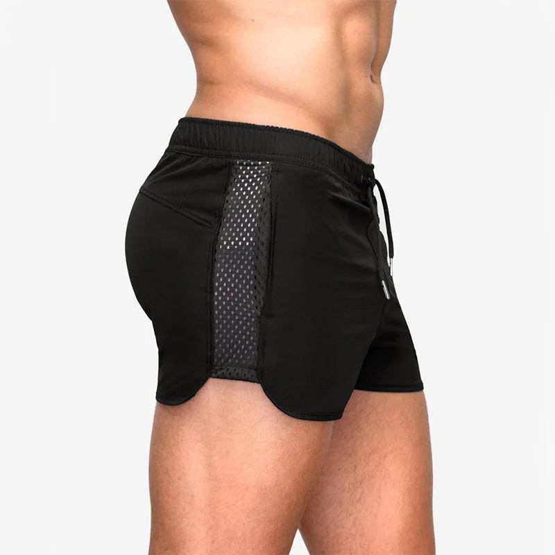 Fitness Running Shorts Men Quick Dry Mesh Training Sports Gym Shorts Sport Jogging Short Pants with Pockets Summer Shorts Men‘s Elastic mesh quick-drying fitness training sprint sports shorts