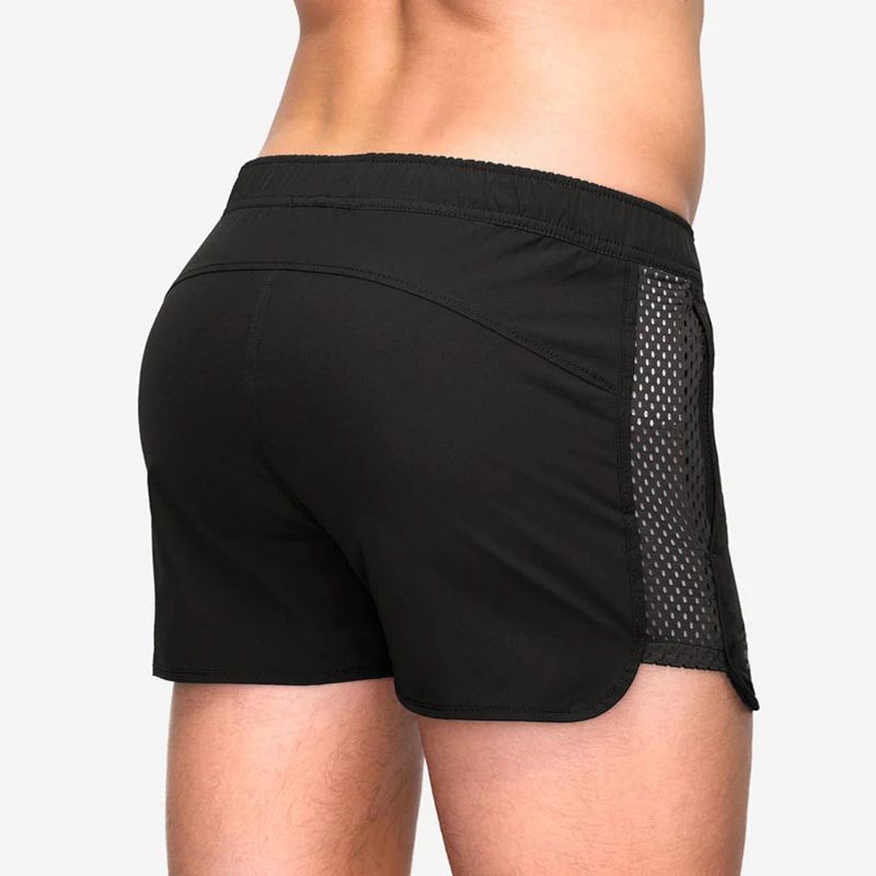 Fitness Running Shorts Men Quick Dry Mesh Training Sports Gym Shorts Sport Jogging Short Pants with Pockets Summer Shorts Men‘s Elastic mesh quick-drying fitness training sprint sports shorts