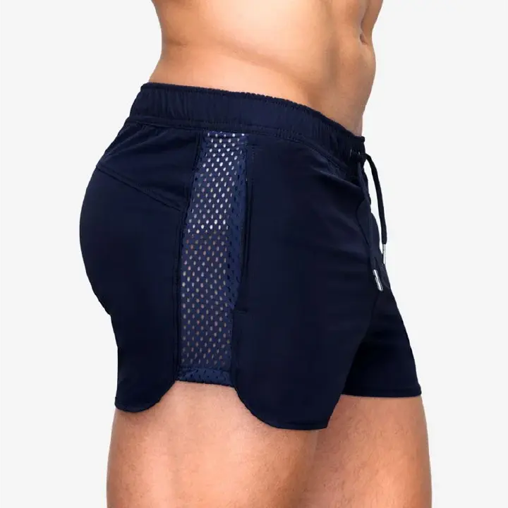 Fitness Running Shorts Men Quick Dry Mesh Training Sports Gym Shorts Sport Jogging Short Pants with Pockets Summer Shorts Men‘s Elastic mesh quick-drying fitness training sprint sports shorts