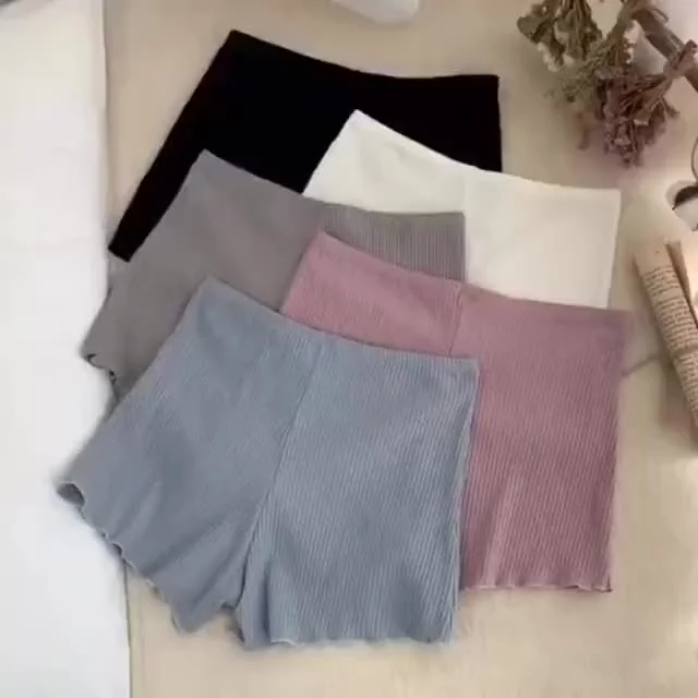 2PCS Seamless Safety Short Pants Summer Women Plus Size Boxers For Female Anti Rub Safety Shorts Under Skirt Panties Underwear Boxers Underwear Protective Panties Under Dress Cycling Pants