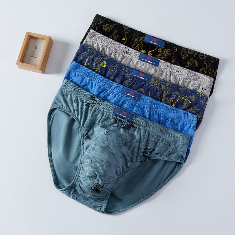 5 Pcs Cotton Underpants For Men Briefs Male Underwear Knickers Panties Pant Shorts Men's 100% Cotton Briefs Comfortable Male Underwear Lingerie Panties Plue SizeL -7XL High Quality Shorts Underpants