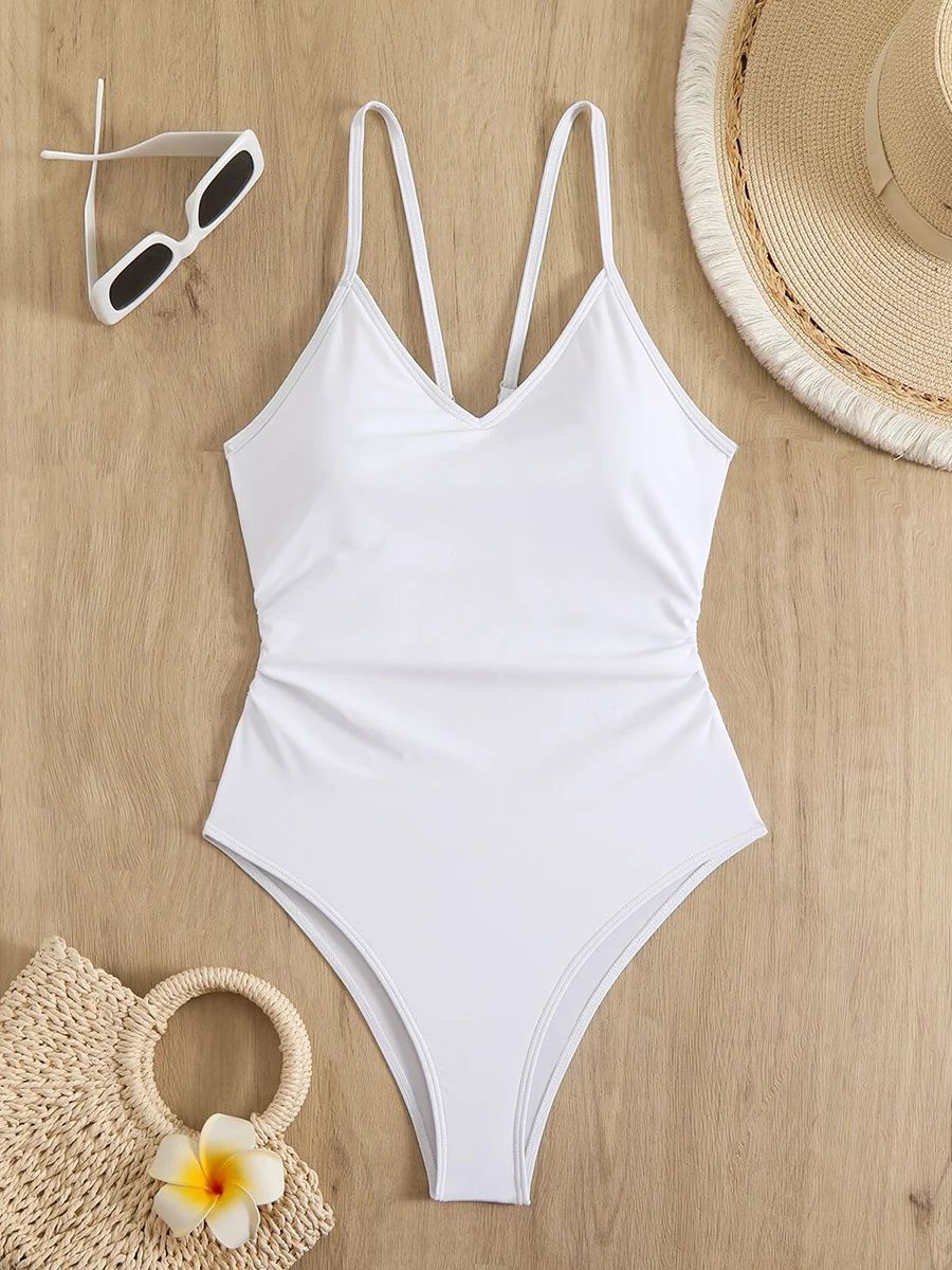 Sexy Bikinis Woman Swimwear One Piece Women's Swimsuit 2025 Female High Leg Bath Bathing Suits Swimming for Beach Wear Monokini  Swimsuit Women One Piece Solid Swimwear Female Beachwear Bathers Bathin