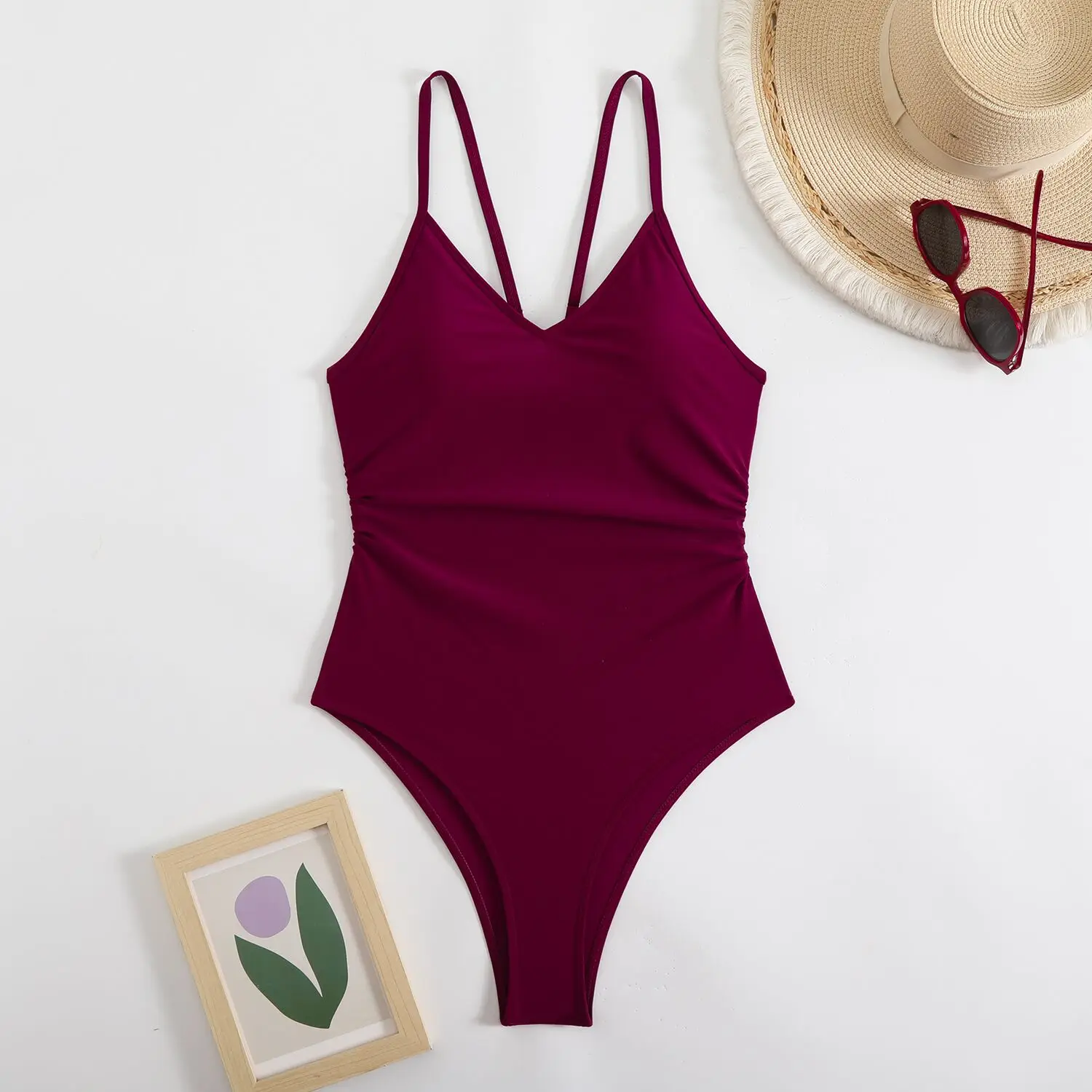 Sexy Bikinis Woman Swimwear One Piece Women's Swimsuit 2025 Female High Leg Bath Bathing Suits Swimming for Beach Wear Monokini  Swimsuit Women One Piece Solid Swimwear Female Beachwear Bathers Bathin
