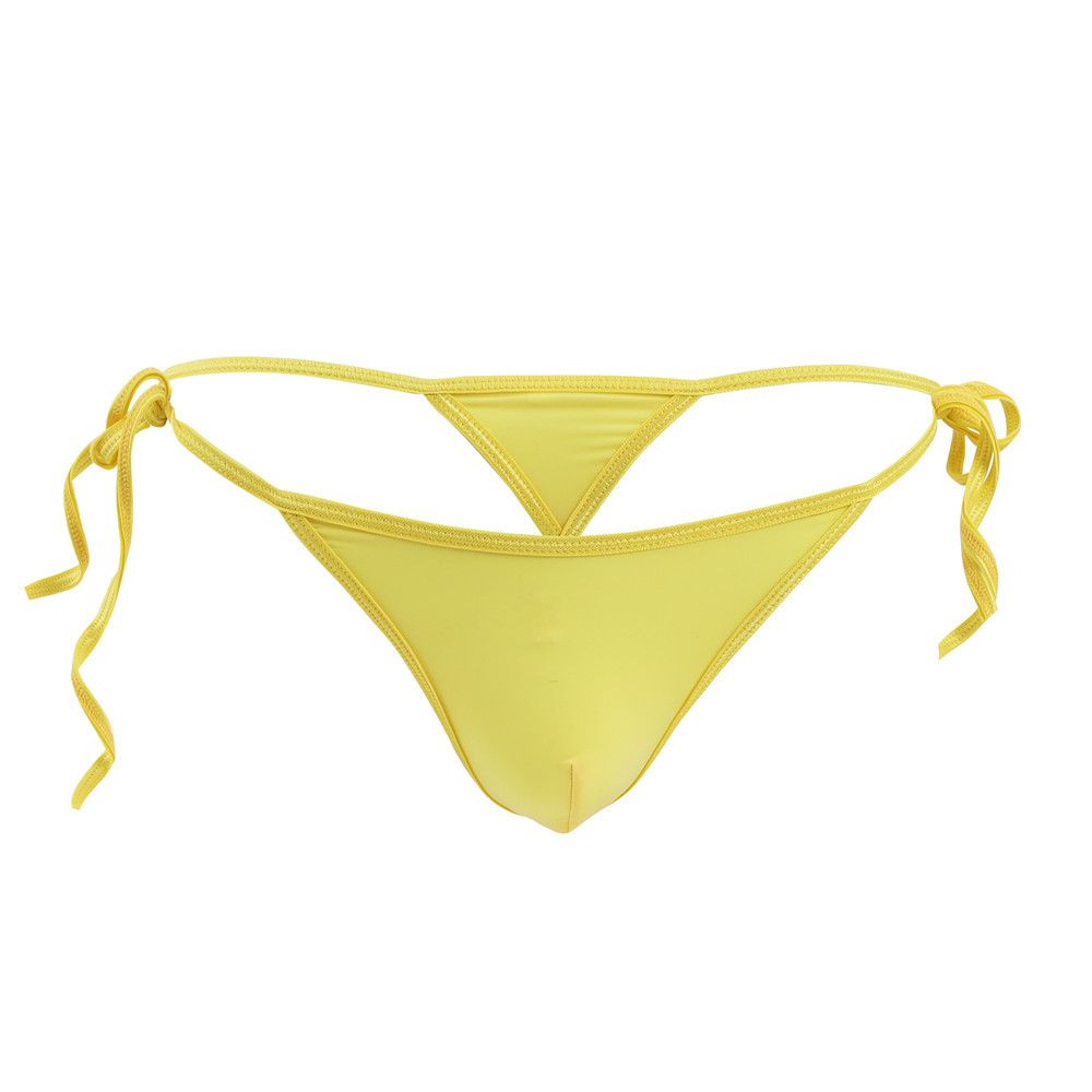 2 PCS Sexy Men's Thongs Viscose Lacing Up Breathable Ultra Low Waist Backless Briefs Underpants Thong Man Underwear For Men