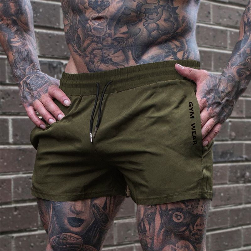 Summer Gym Fitness Men's Shorts Sweatpants Thin Fashion Men Marathon Running Shorts Sports Breathable Training Pants Fitness Shorts Gyms Short Pants Run Sportswear Men Sports Jogging