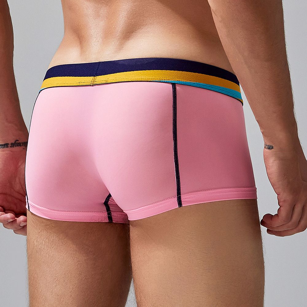 2PCS Thin Breathable Cotton Men Boxer Shorts Trendy Print Male Boxer Knickers Seamless Men's Underwear Comfort Men Boxers Shorts Digital print Men Sexy Boxer Cotton fashion U convex pouch male gay